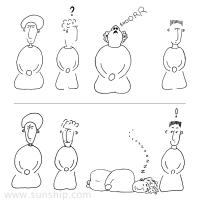 Toppled Over Napping Meditator Cartoon Greeting Card