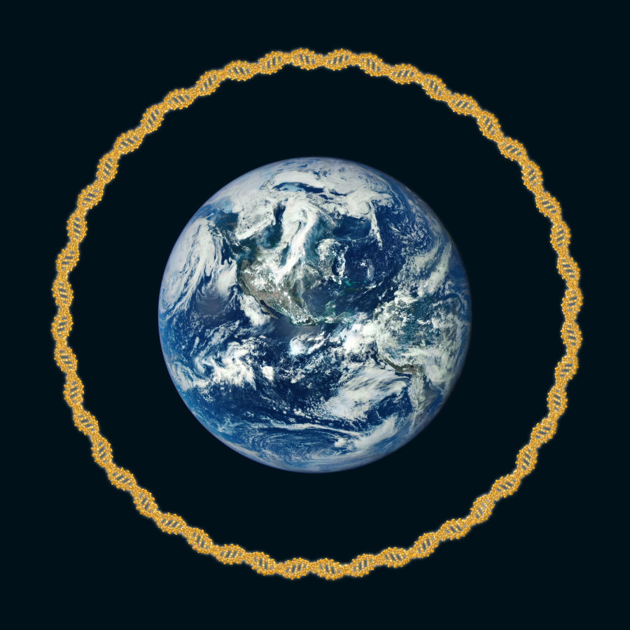 Earth With DNA Wreath
